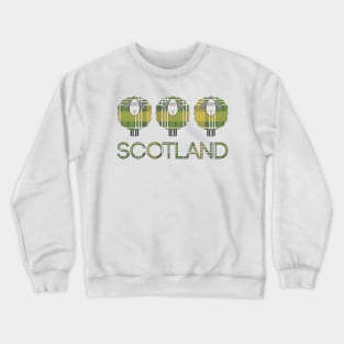 Trio of Scottish Green and Yellow Tartan Patterned Sheep Crewneck Sweatshirt